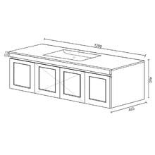 Hampton 1200mm Satin White Wall Hung Single Vanity